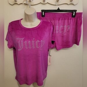Juicy Couture Women's Pink Velour Sleepwear Set